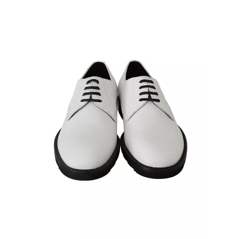 Dolce & Gabbana White Leather Derby Dress Formal Shoes-NWOT